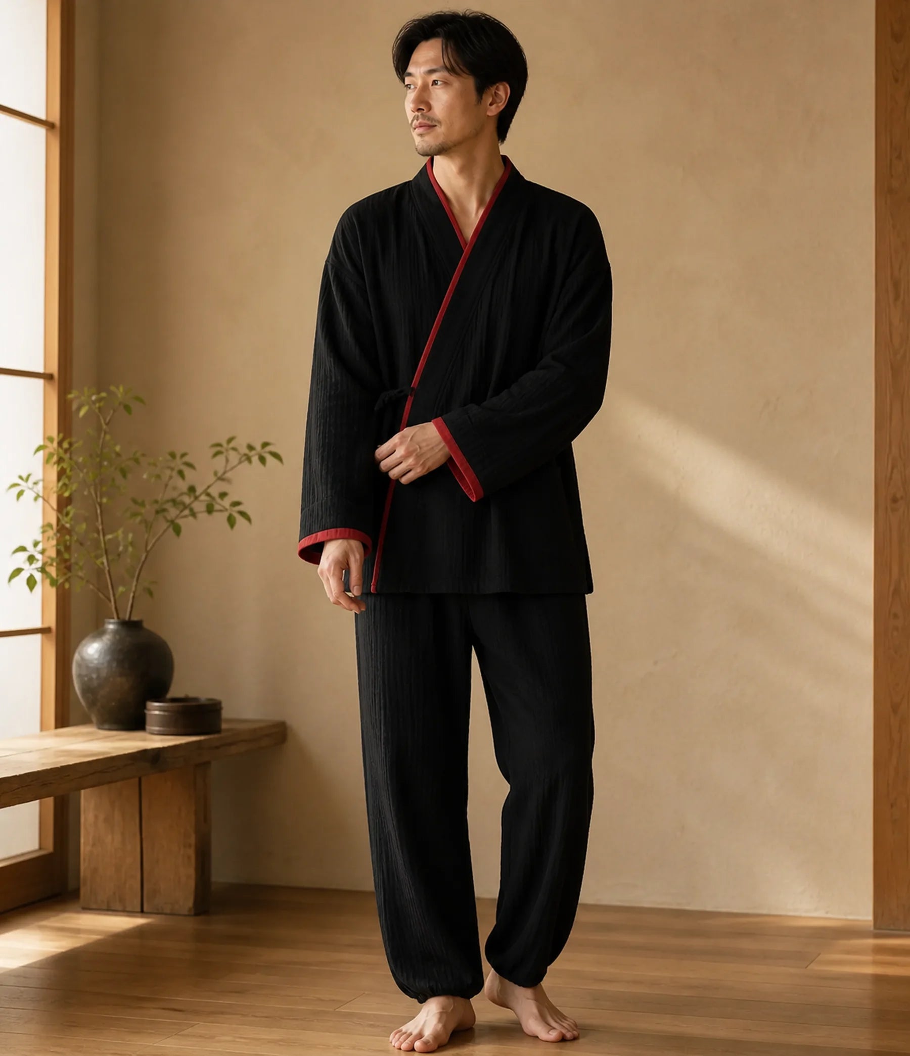 Seapoom Japanese Cotton Samue Kimono Pajama Set