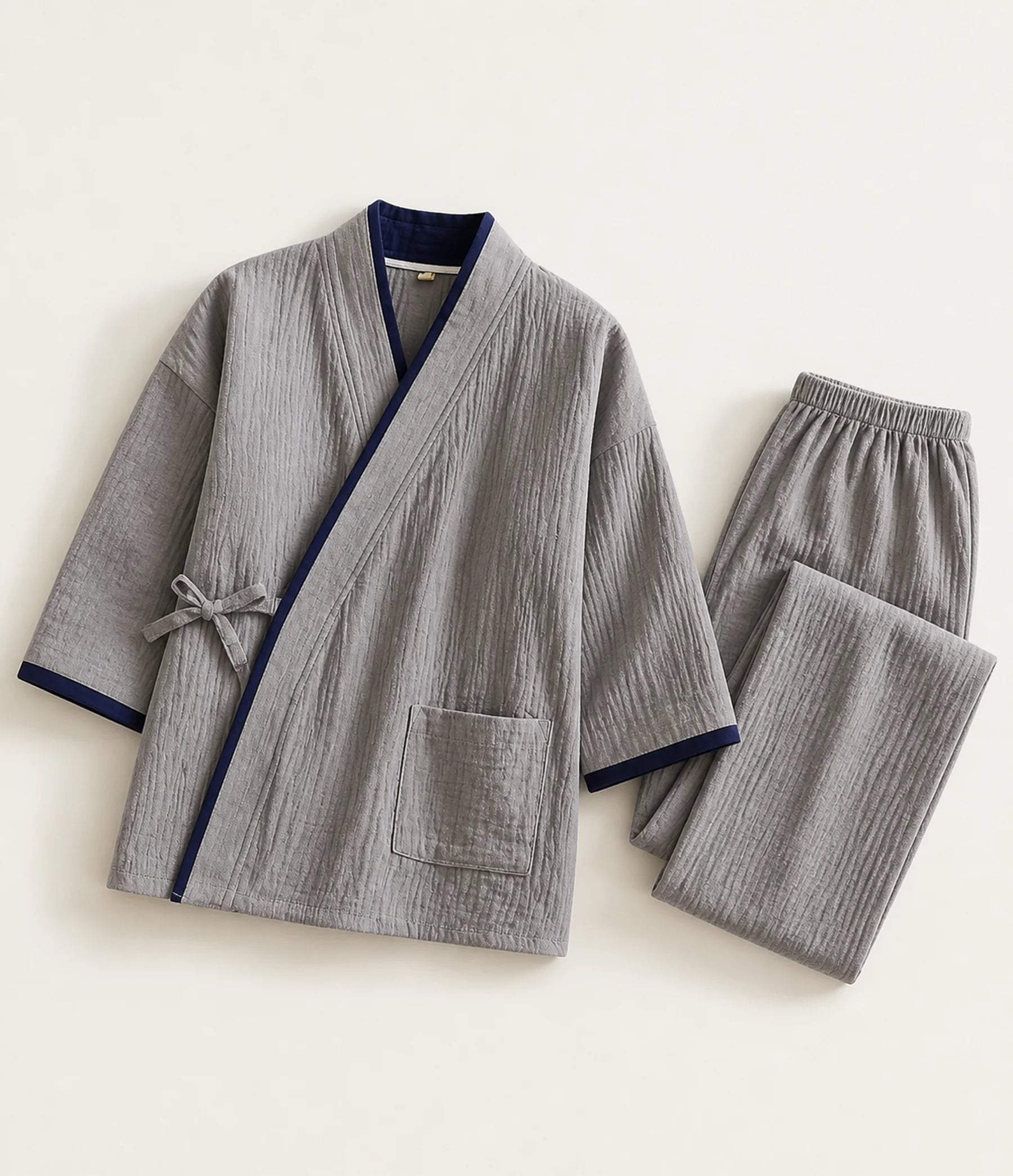 Seapoom Samue Japanese Cotton Kimono Pajamas Set
