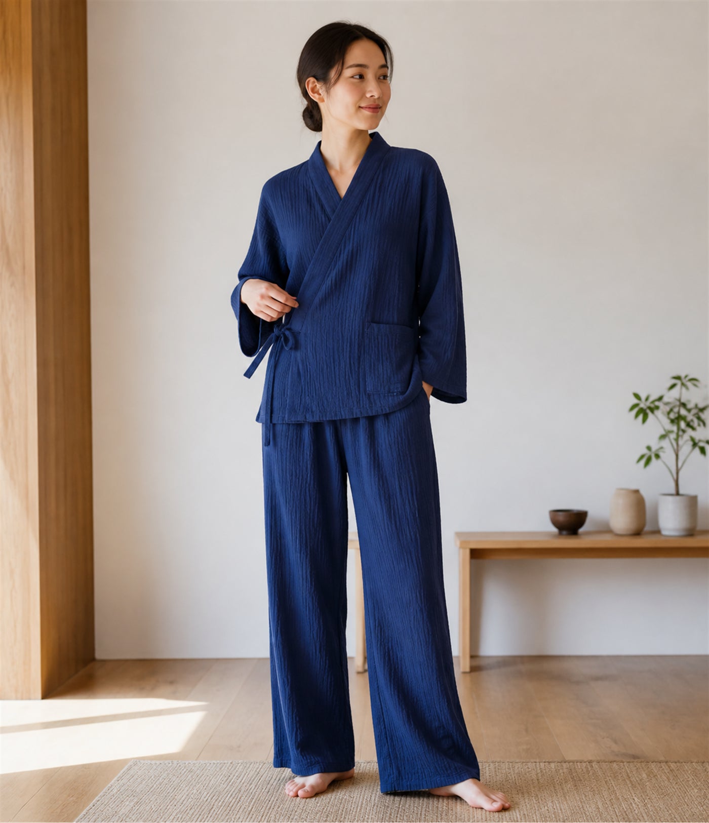 Seapoom Japanese Cotton Kimono Pajamas Set