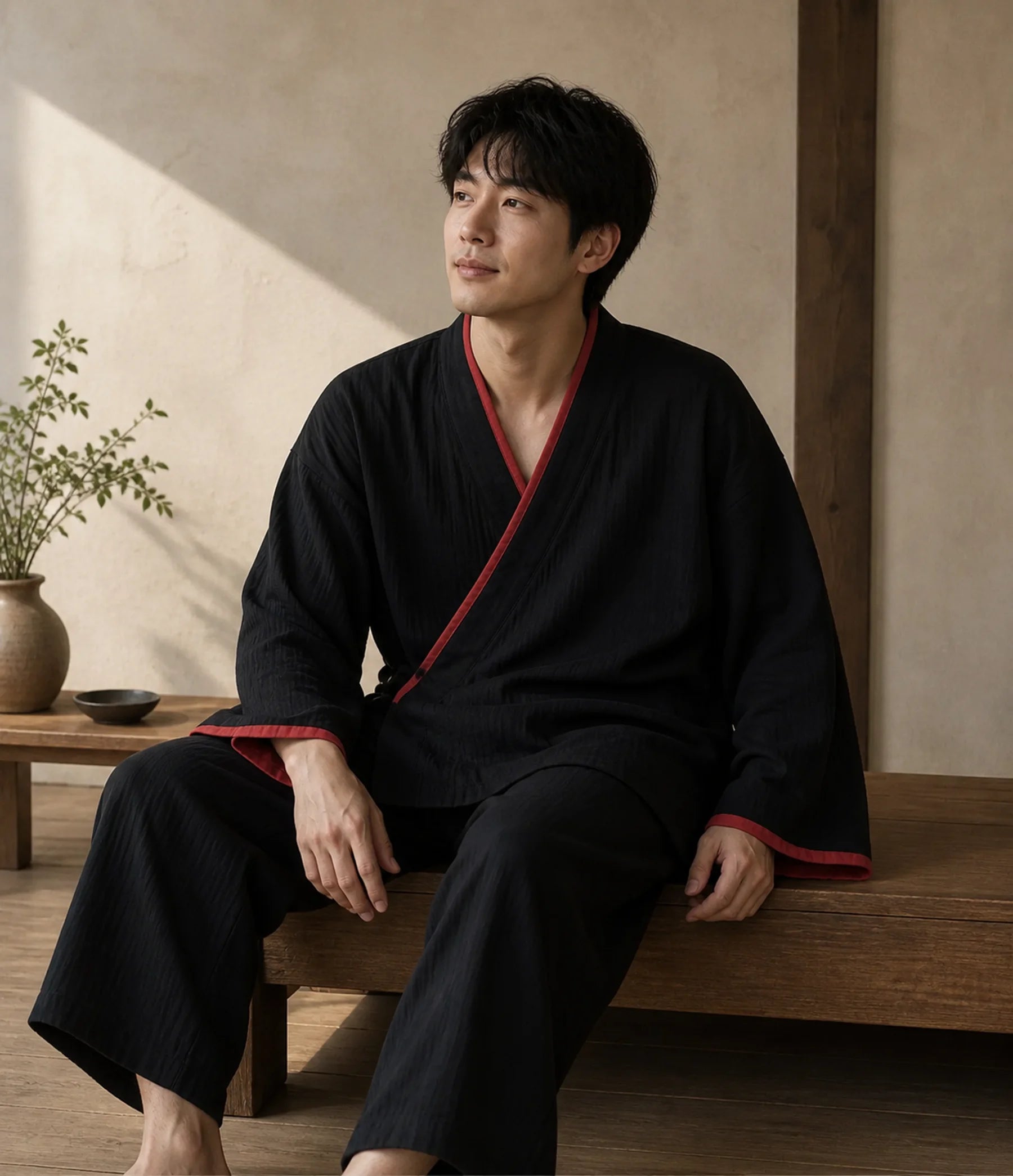 Seapoom Japanese Cotton Samue Kimono Pajama Set