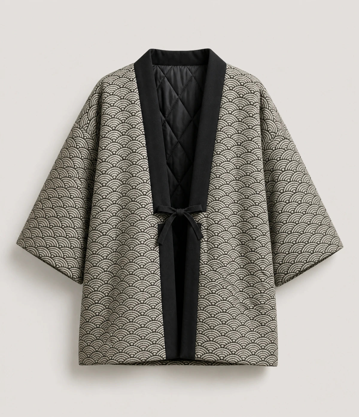 Seapoom Seigaiha Wave Padded Cotton Kimono Jacket