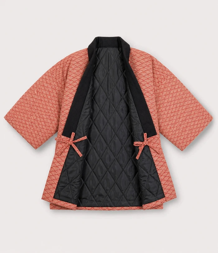 Seapoom Seigaiha Wave Padded Cotton Kimono Jacket