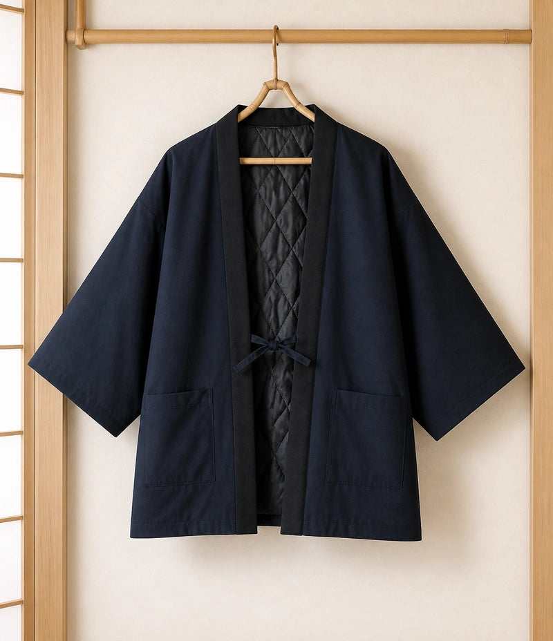 Seapoom Japanese Koi Hanten Padded Cotton Kimono Jacket