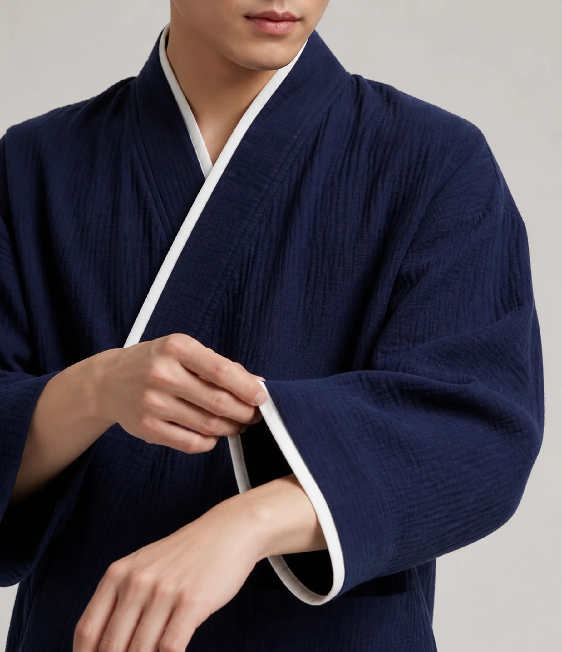Seapoom Men’s Japanese Kimono Pajama Set 100% Cotton Loungewear