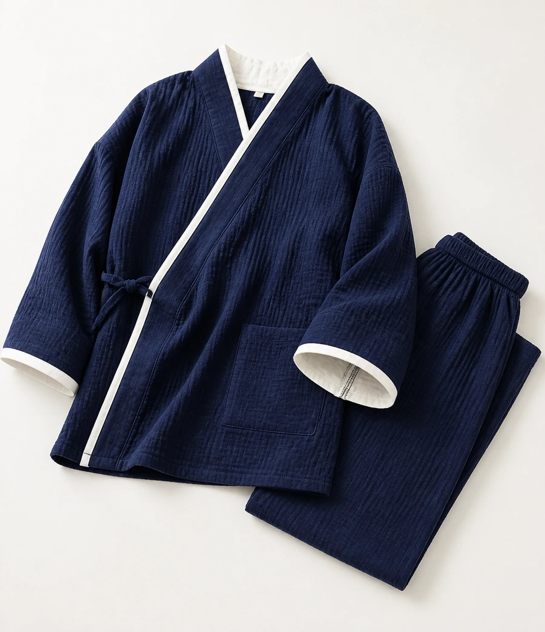 Seapoom Men’s Japanese Kimono Pajama Set 100% Cotton Loungewear