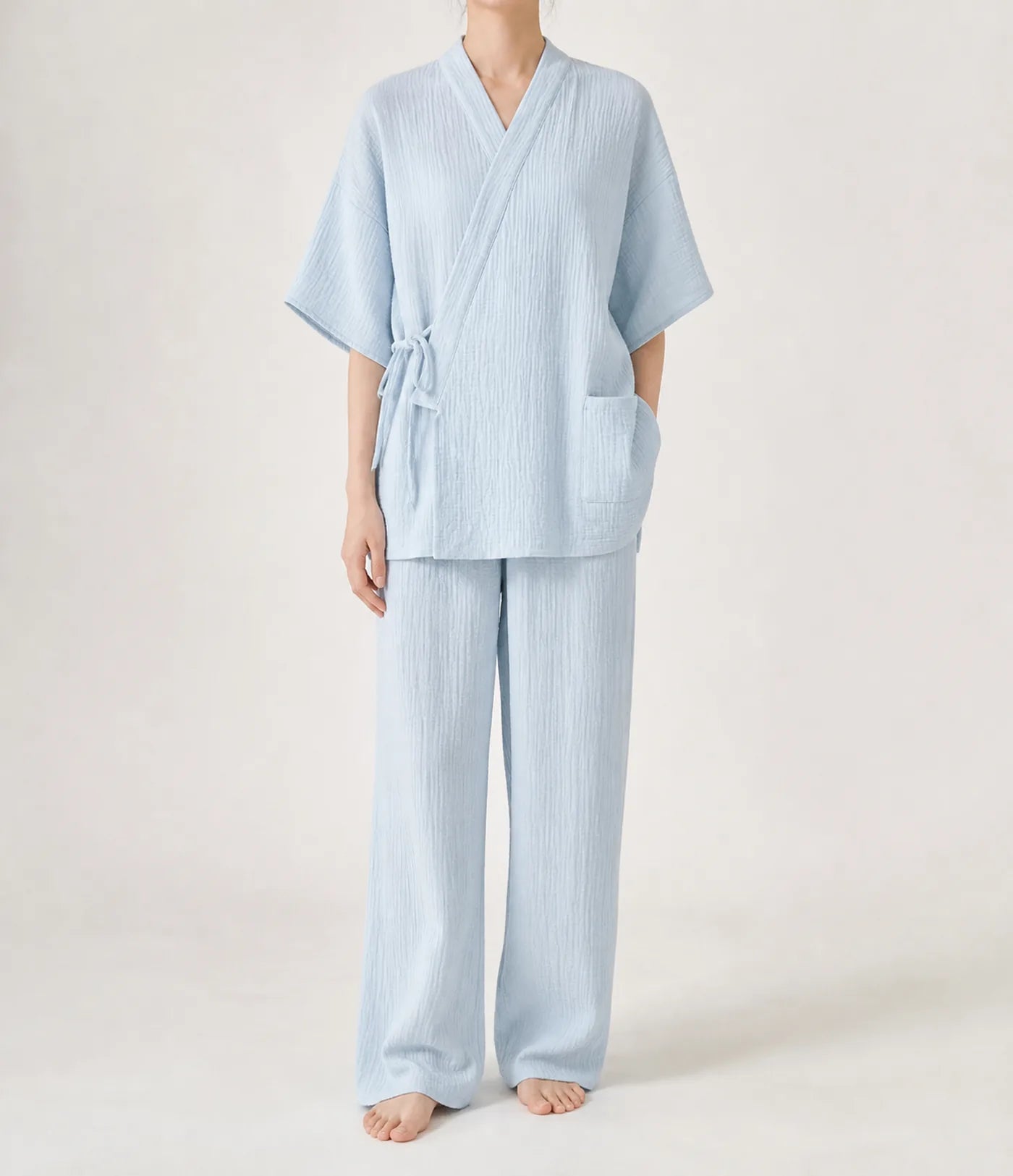 Seapoom Women’s Japanese Samue Cotton Kimono Pajama Set