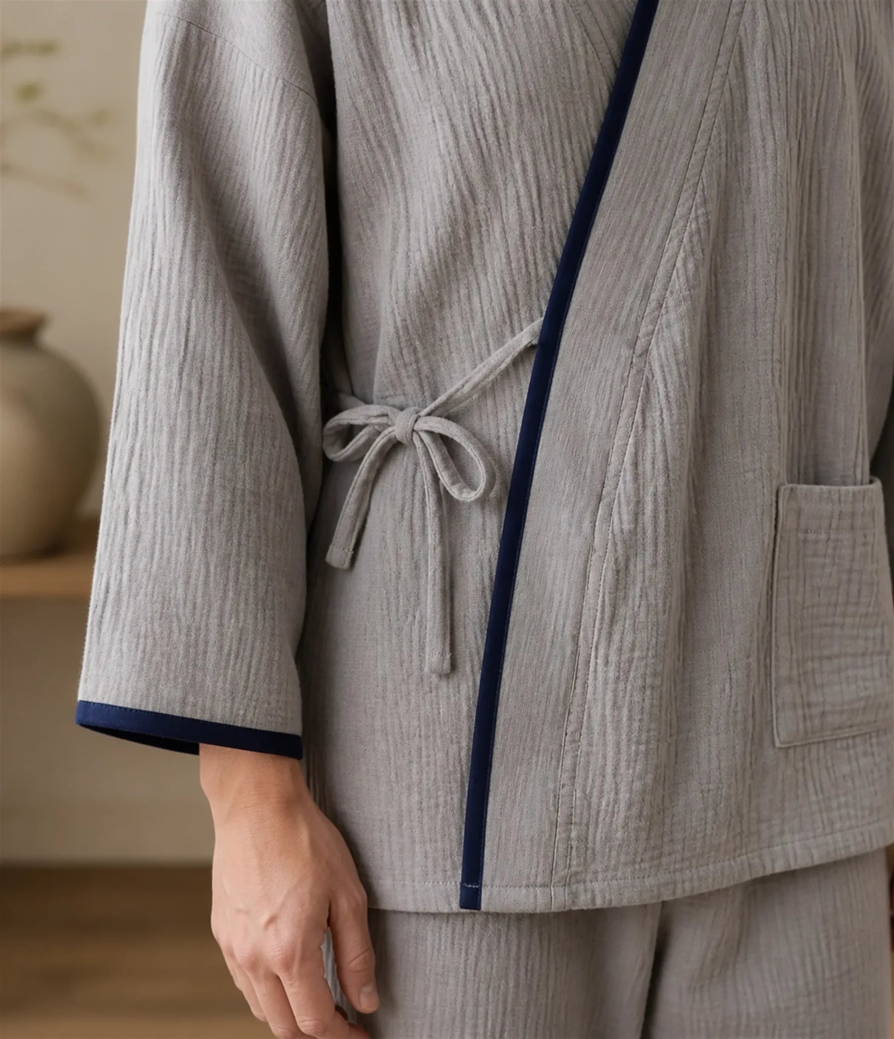 Seapoom Samue Japanese Cotton Kimono Pajamas Set