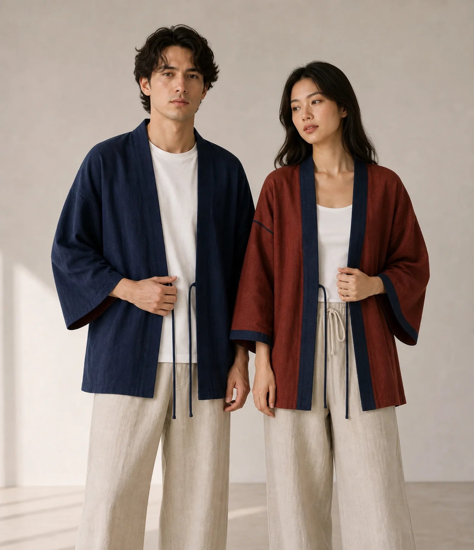 100% Cotton Japanese Kimono Jacket | Lightweight Reversible Haori