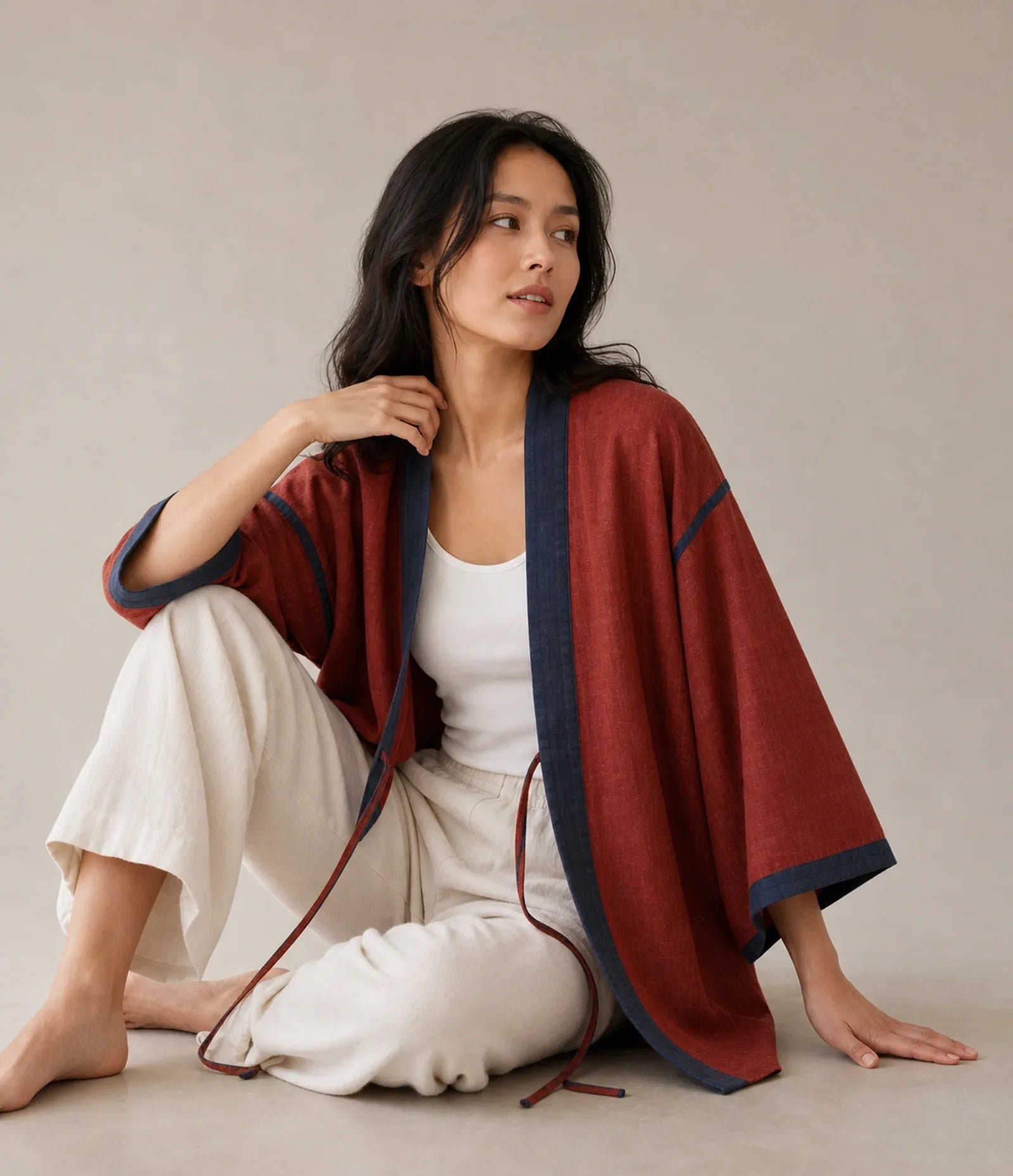 100% Cotton Japanese Kimono Jacket | Lightweight Reversible Haori