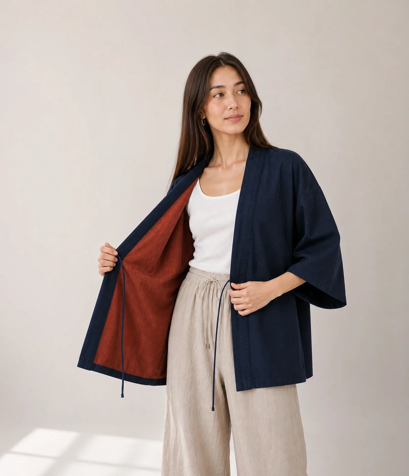 100% Cotton Japanese Kimono Jacket | Lightweight Reversible Haori