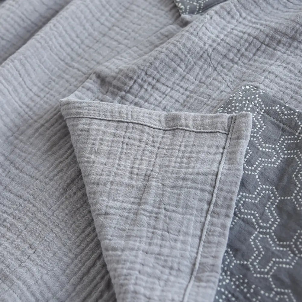 Japanese Cotton Samue Lounge Set - Kimono-Style Wrap Top & Relaxed Pants