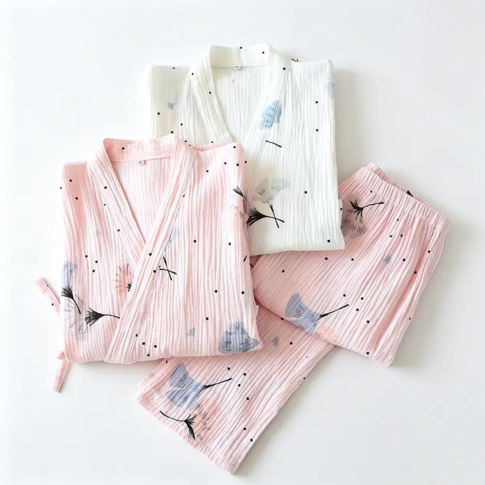 Seapoom Japanese Cotton Samue Lounge Set - Soft Kimono