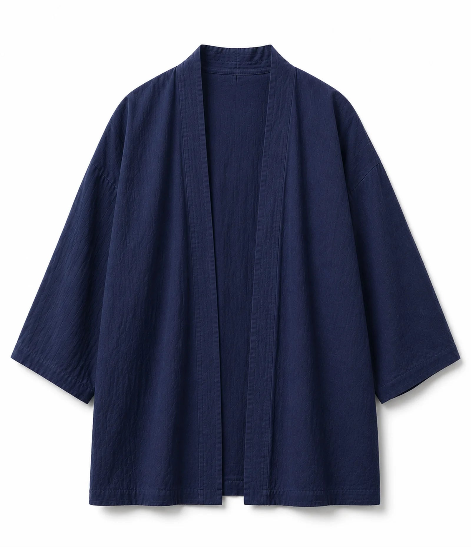 100% Cotton Japanese Haori Kimono Jacket - Lightweight Navy Kimono Cardigan