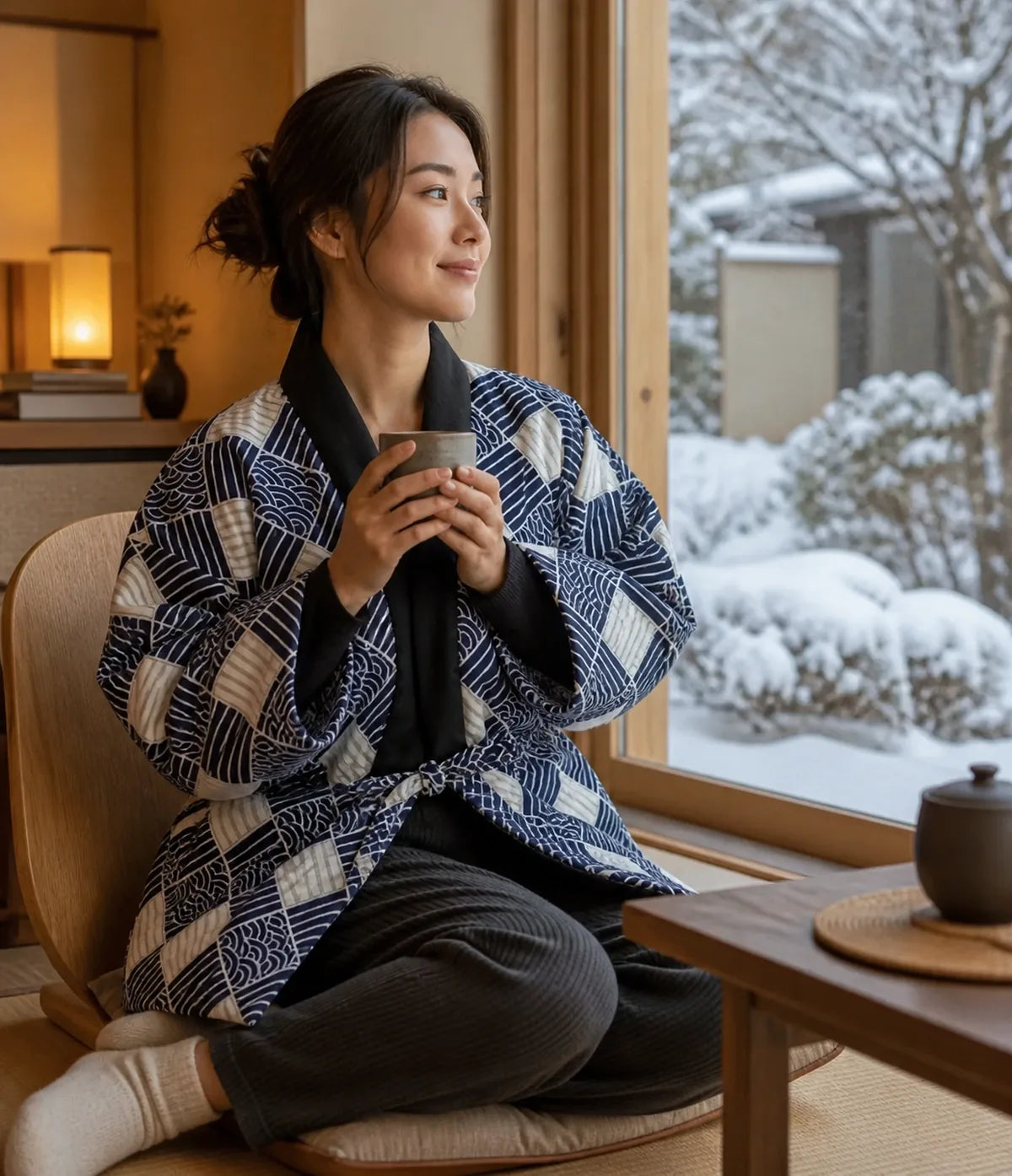 Seapoom Japanese Cotton Hanten Kimono Jacket