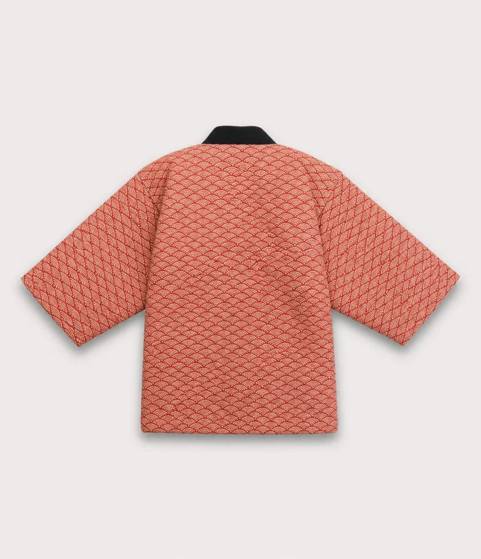 Seapoom Seigaiha Wave Padded Cotton Kimono Jacket